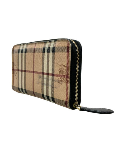 BURBERRY ラウンドファスナー長財布 PVC レザー レディース バーバリー