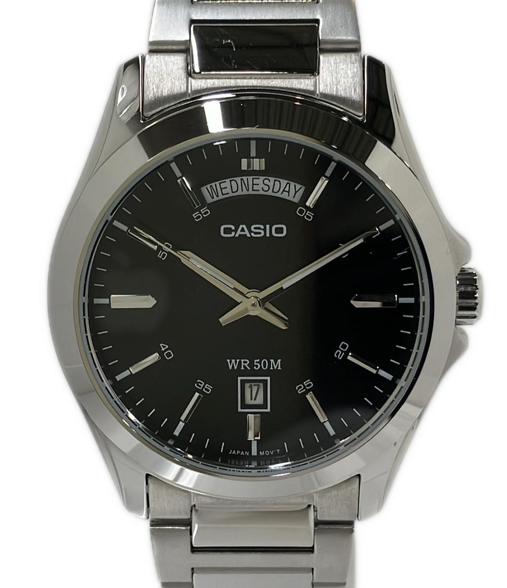 美品 CASIO 腕時計 クオーツ ブラック MTP-1370 メンズ カシオ