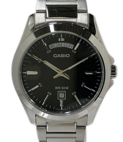 美品 CASIO 腕時計 クオーツ ブラック MTP-1370 メンズ カシオ