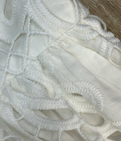 self-portrait 半袖ワンピース ベルト付き レース ホワイト レディース SIZE UK6 (S) セルフ ポートレイト