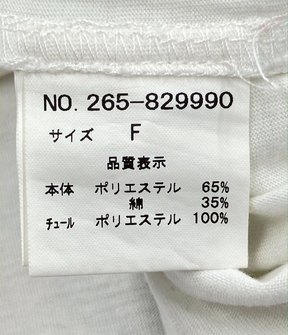 ダブルネーム チュールレイヤード半袖Tシャツ レディース SIZE F (M) Double Name