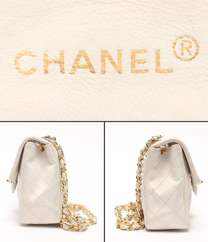 CHANEL チェーンショルダーバッグ 肩掛け 斜め掛け ゴールド金具 シングルチェーン シングルフラップ ミニマトラッセ ラムスキン 1番台 レディース
