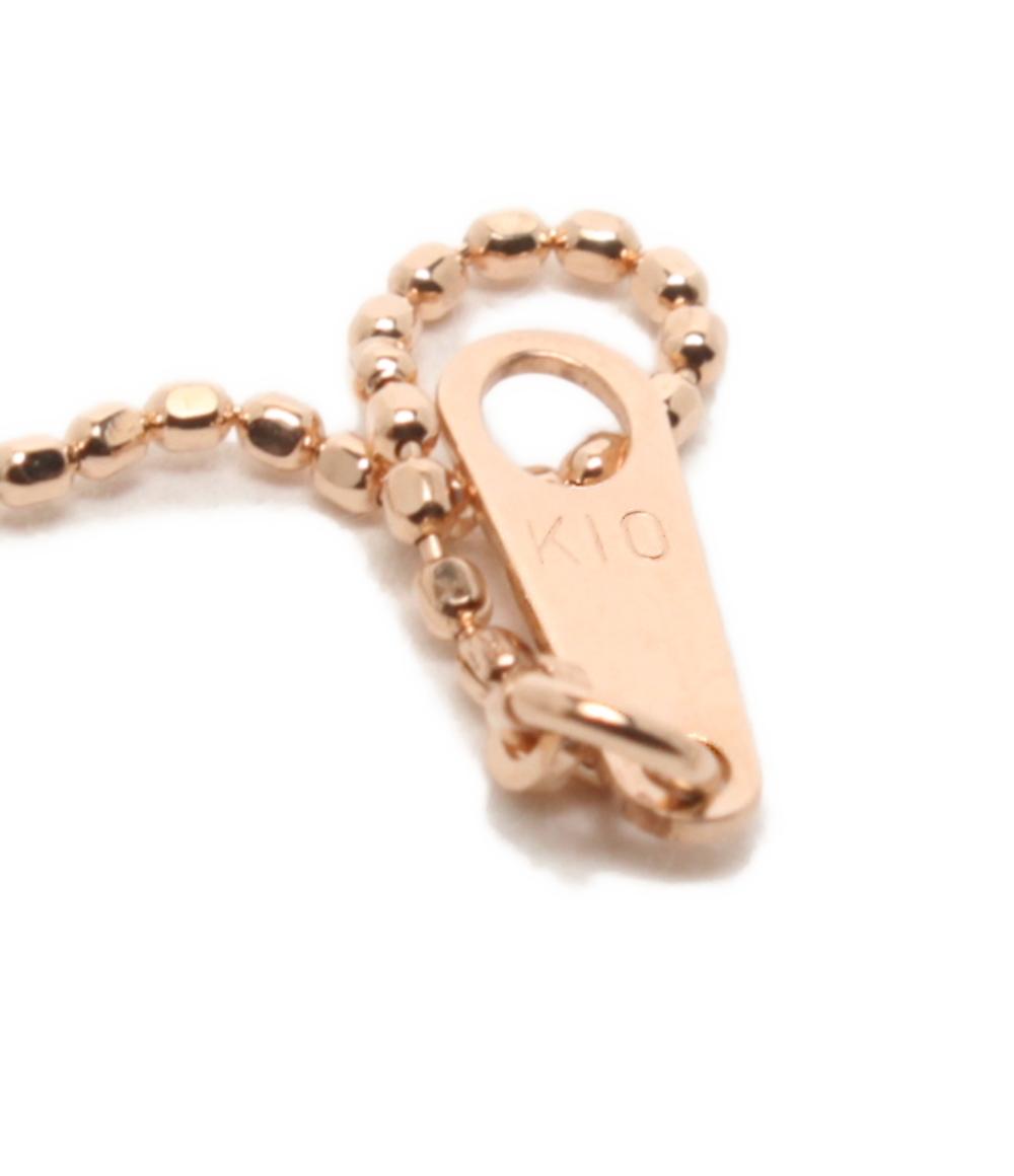 美品 ネックレス K10 ルビー フラワーモチーフ レディース