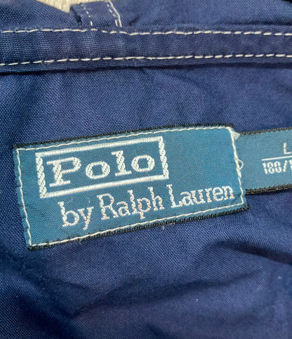 POLO RALPH LAUREN パーカー ジップアップ ビッグポニー 刺繍 トリコロールカラーライン メンズ SIZE L ポロ・ラルフローレン
