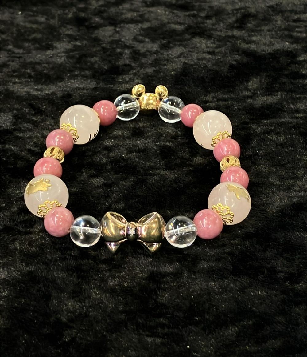 ディズニー ブレスレットSV ダイヤ0.01ct ローズクオーツ ロードナイト ウォルトディズニー110th Anniversary レディース Disney