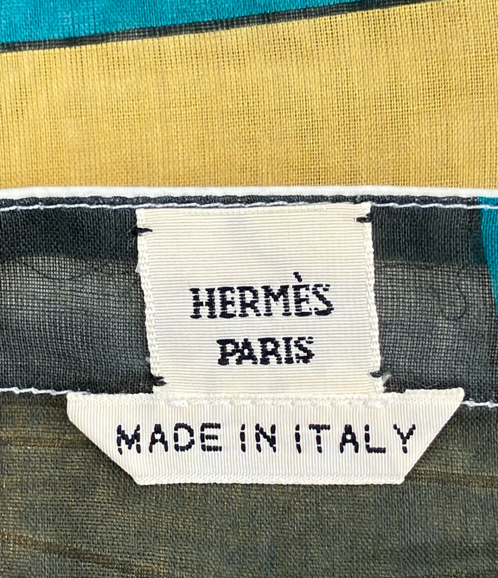 HERMES チュニックブラウス ECHEC AU ROI レディース SIZE 34 (XS) エルメス