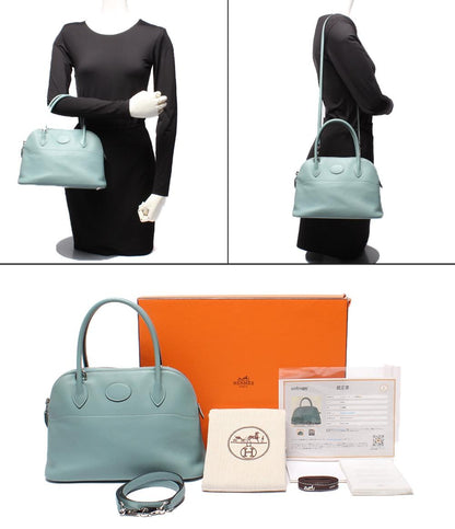 HERMES 2way ハンドバッグ ショルダーバッグ □M刻印 シルバー金具 肩掛け ボリード27 レディース エルメス