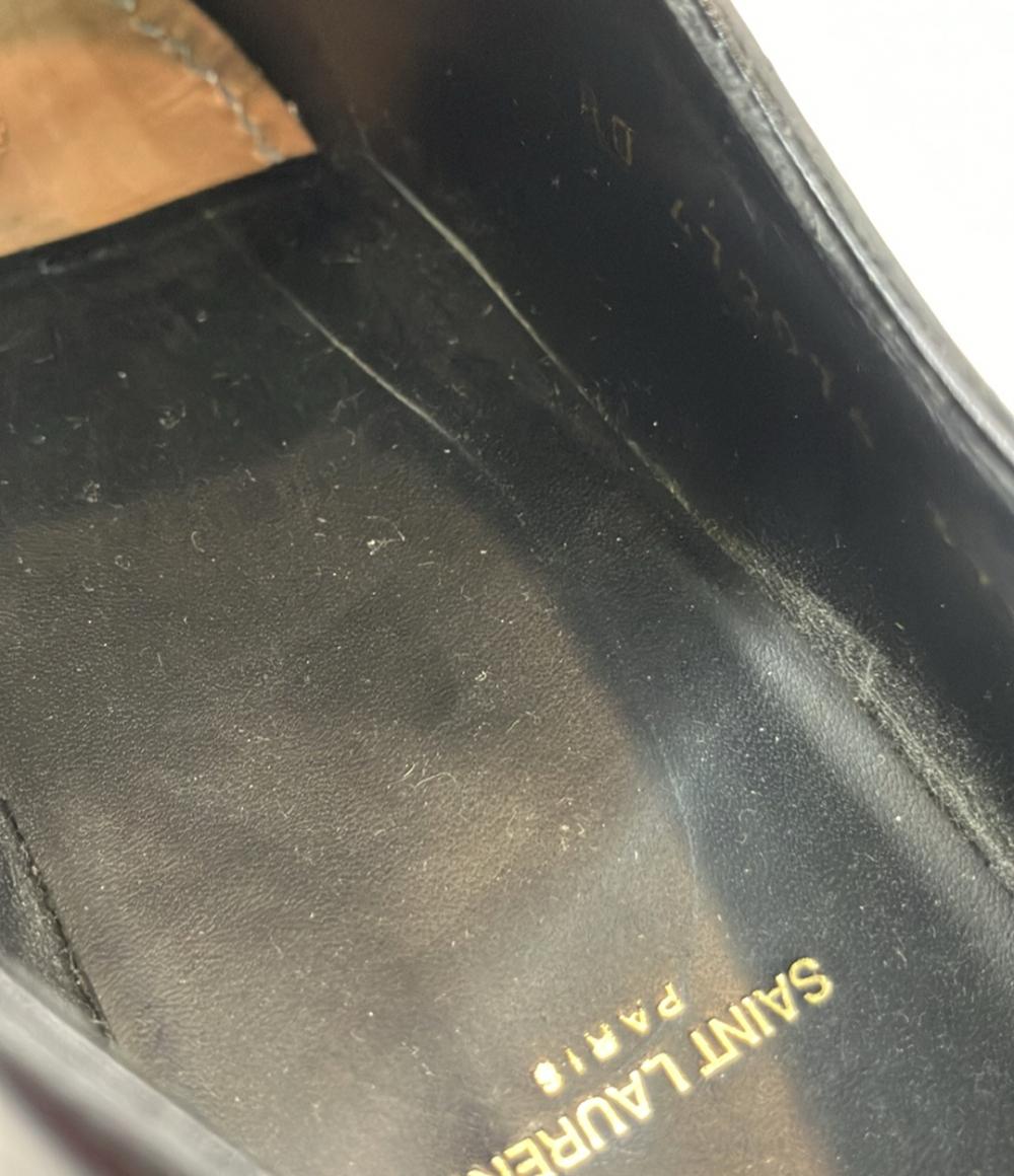 SAINT LAURENT PARIS ダブルモンクストラップレザーシューズ