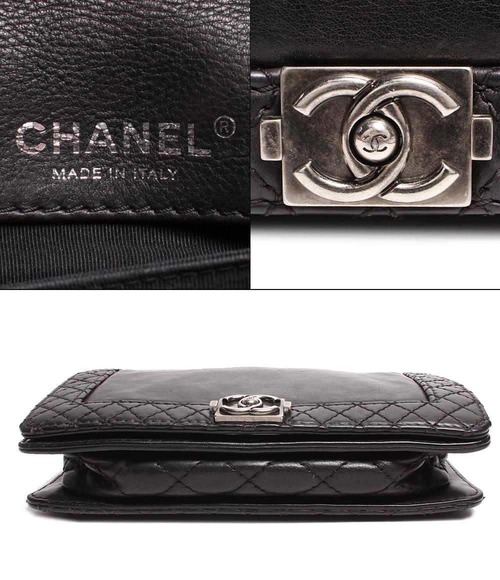 シャネル レザー ショルダーバッグ シルバー金具 ボーイシャネル レディース CHANEL