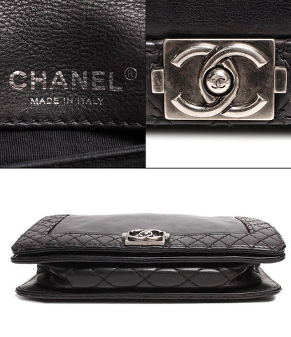 シャネル レザー ショルダーバッグ シルバー金具 ボーイシャネル レディース CHANEL