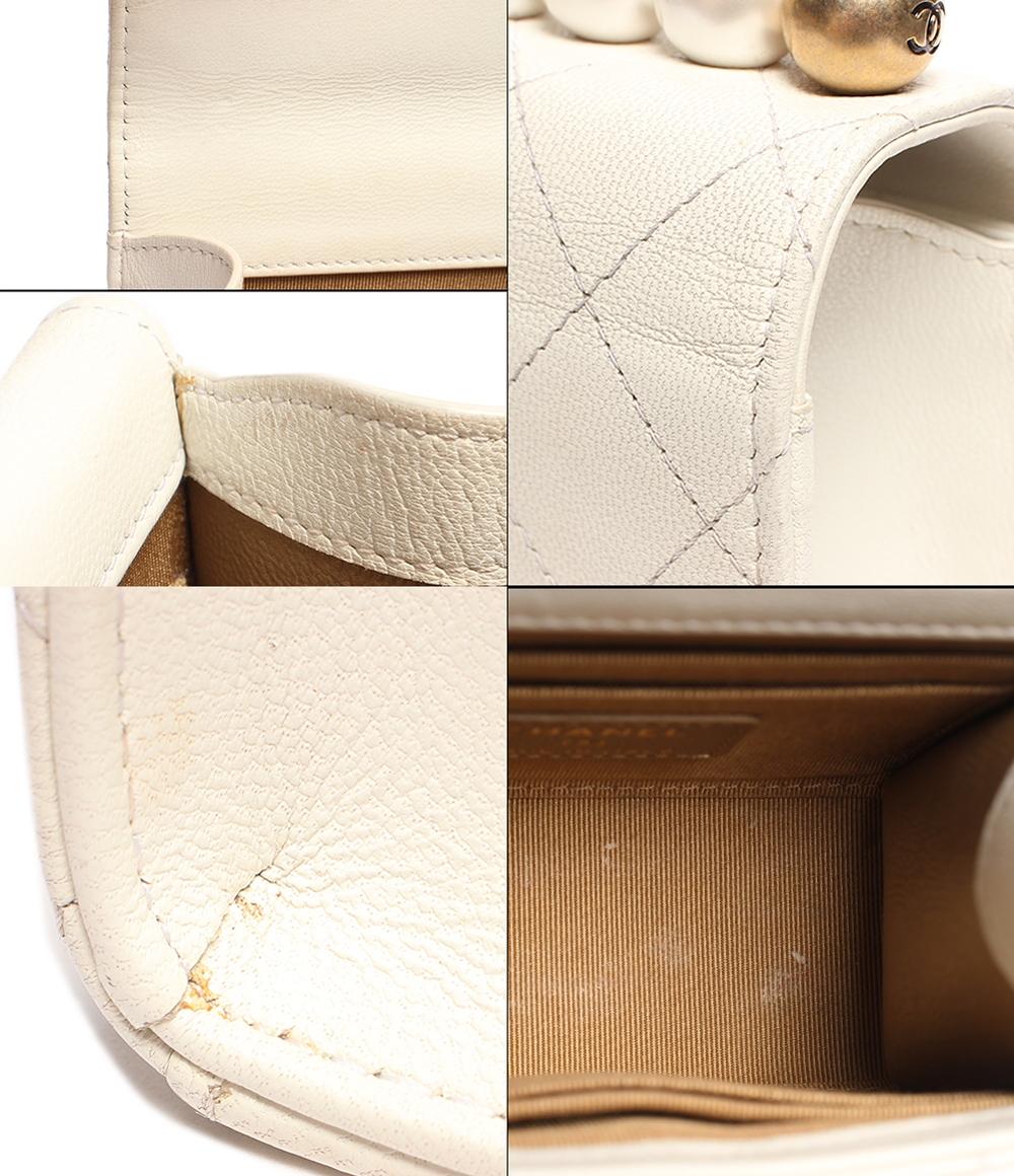 シャネル チェーンレザーショルダーバッグ ココマーク フェイクパール