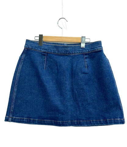 美品 オスカーデラレンタ デニムスカート フラワーボタン レディース SIZE 14 (XL) Oscar de la Renta