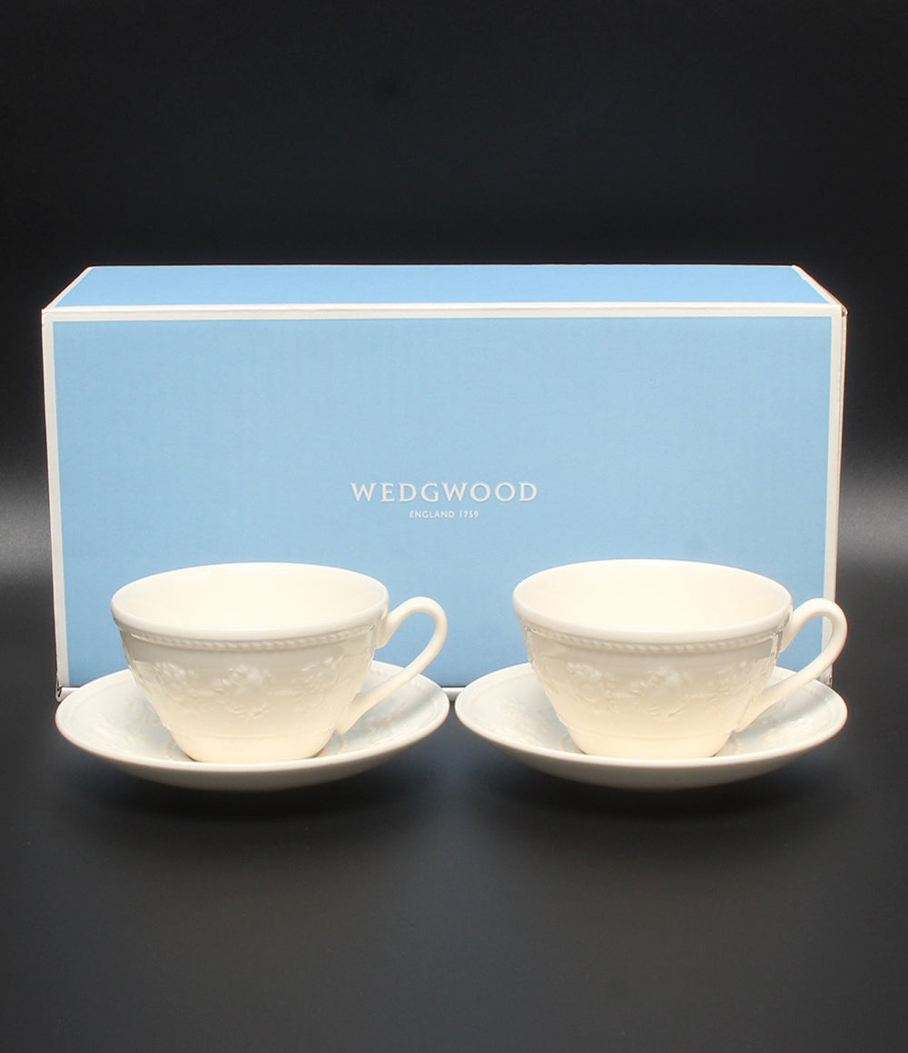 WEDGWOOD カップ＆ソーサー 2客セット ペア フェスティビティ アイボリー ウェッジウッド