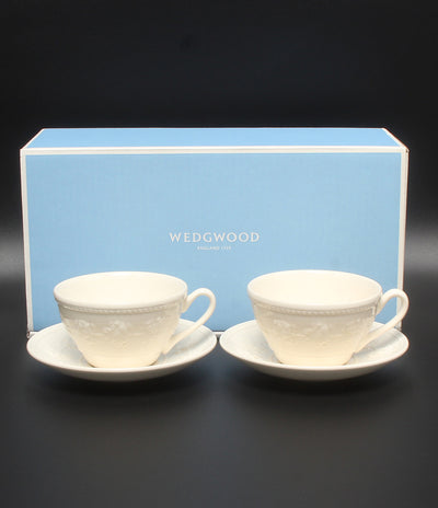 WEDGWOOD カップ＆ソーサー 2客セット ペア フェスティビティ アイボリー ウェッジウッド