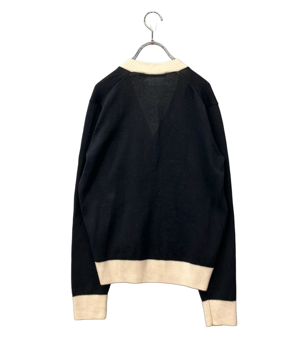 MAISON KITSUNE 長袖カーディガン ベイビーフォックス パッチ バイカラー クラシック ボタン HU00542KT1036 レディース SIZE XXS メゾンキツネ