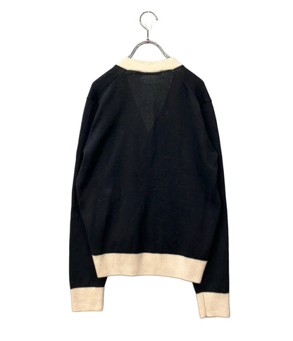 MAISON KITSUNE 長袖カーディガン ベイビーフォックス パッチ バイカラー クラシック ボタン HU00542KT1036 レディース SIZE XXS メゾンキツネ