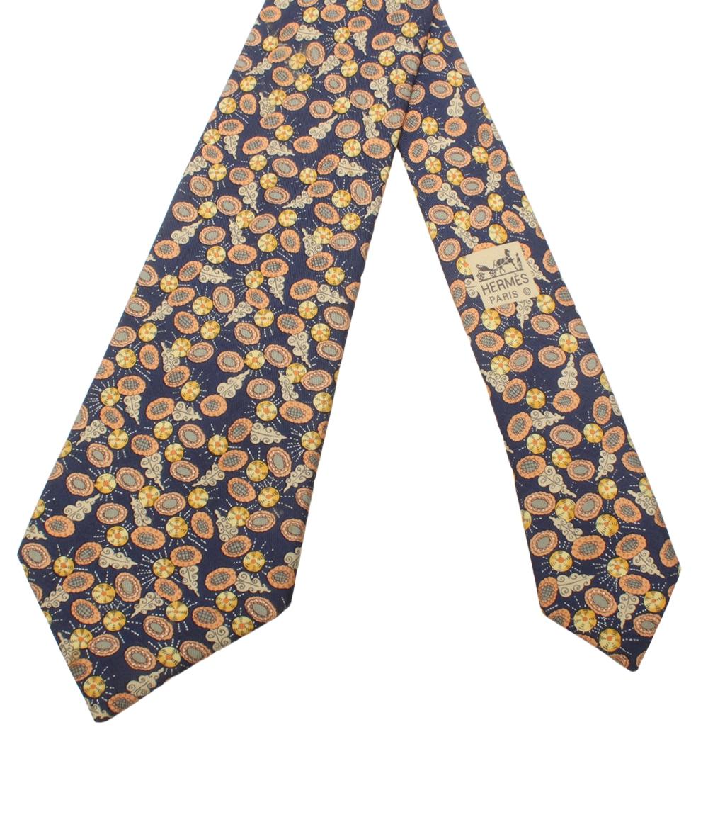 エルメス ネクタイ シルク100％ 宝石の花 メンズ HERMES