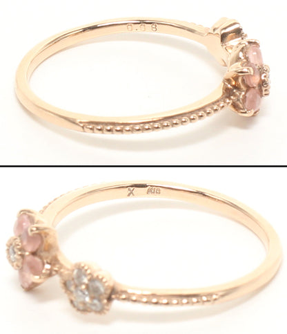美品 BIZOUX リング 指輪 K18 ダイヤ 0.08ct ローズクオーツ ペリドット ペンダントトップ　3点セット レディース ビズー