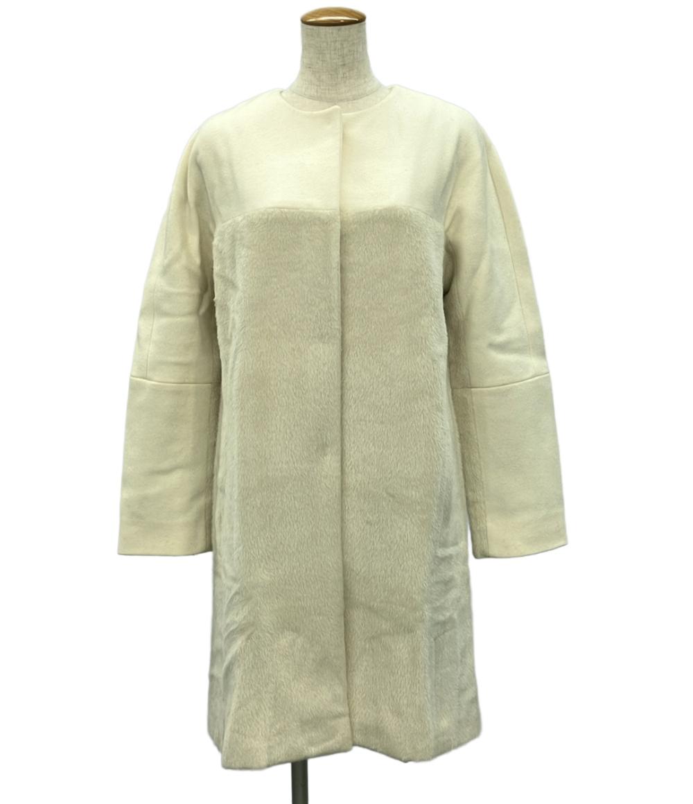 エトロ ノーカラーロングコート ウールアルパカ切り替え レディース SIZE 40 (L) ETRO