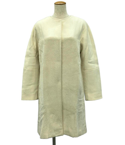 エトロ ノーカラーロングコート ウールアルパカ切り替え レディース SIZE 40 (L) ETRO