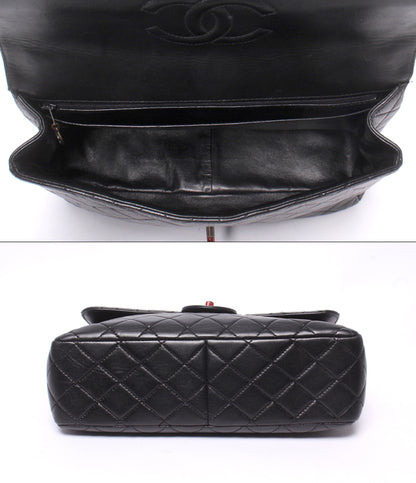 CHANEL チェーンショルダーバッグ 肩掛け 斜め掛け ゴールド金具 4番台 デカマトラッセ シングルチェーン シングルフラップ レディース シャネル