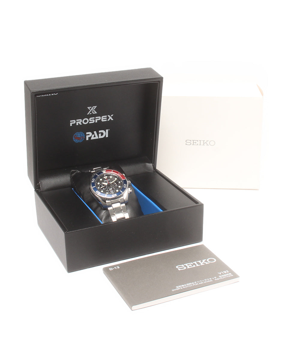 美品 SEIKO 腕時計 PADI プロスペックス PROSPEX ソーラー ブラック SBDL067 メンズ セイコー