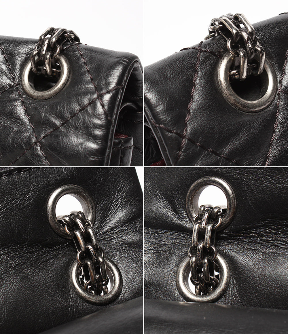 CHANEL チェーンショルダーバッグ シルバー金具 ダブルチェーン ダブルフラップ マトラッセ 2.55 リイシュー レディース シャネル