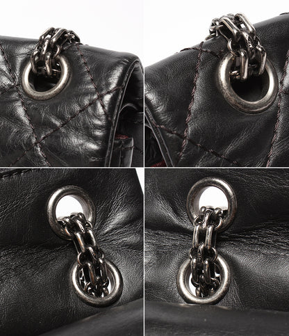 CHANEL チェーンショルダーバッグ シルバー金具 ダブルチェーン ダブルフラップ マトラッセ 2.55 リイシュー レディース シャネル