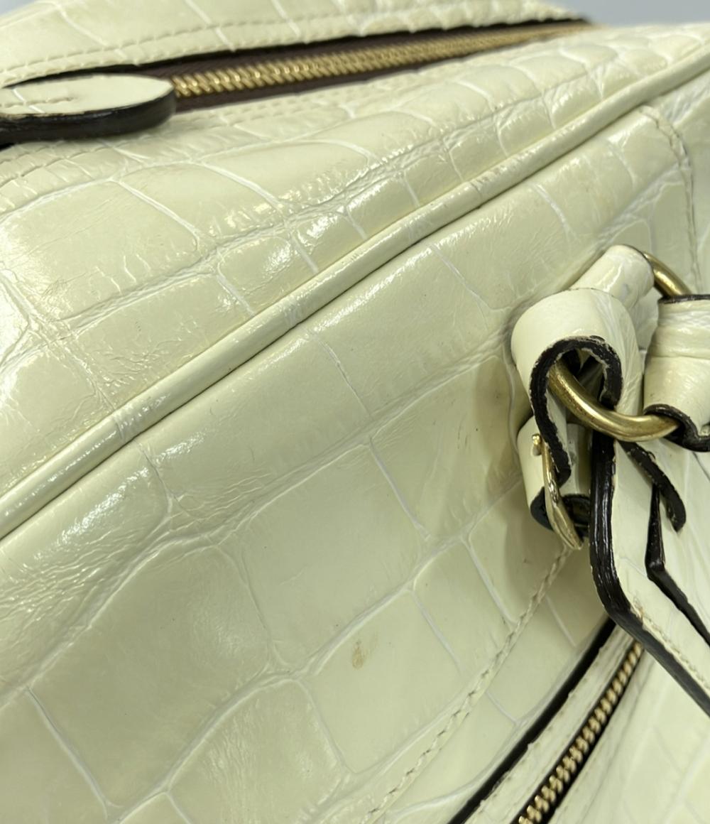 ジェイアンドエムデヴィッドソン クロコ型押しレザーショルダーバッグ 肩掛け レディース J&M Davidson