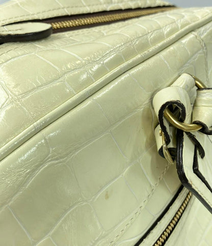 ジェイアンドエムデヴィッドソン クロコ型押しレザーショルダーバッグ 肩掛け レディース J&M Davidson