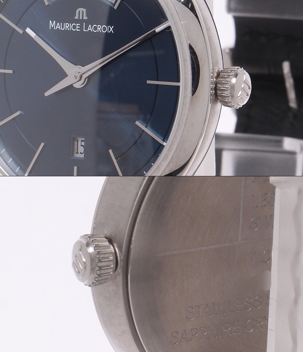 MAURICE LACROIX 腕時計 レ クラシック デイデイト クオーツ ブルー LC1007 メンズ モーリスラクロア