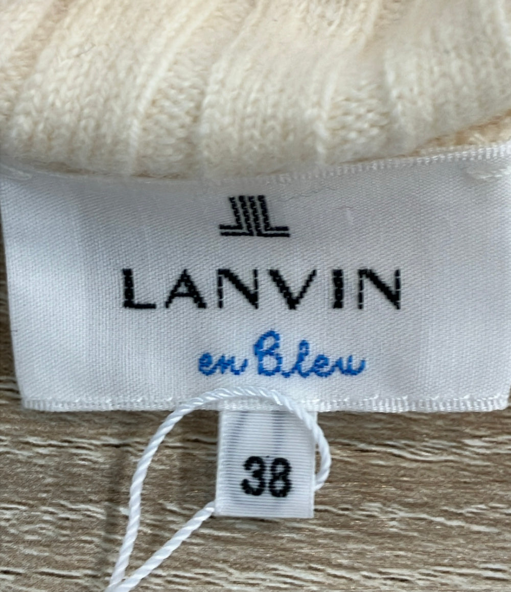 美品 LANVIN en Bleu 長袖ニット ロールカラー タグ付き 3316804 レディース SIZE 38 (M) ランバンオンブルー