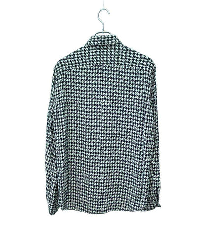 m's braque 長袖シャツ 千鳥格子柄 レーヨン 2223007E メンズ SIZE 40 (M) エムズブラック