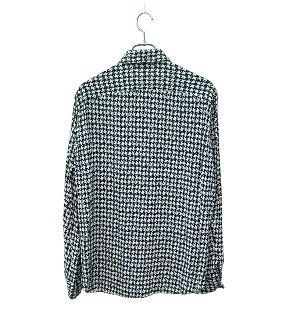 m's braque 長袖シャツ 千鳥格子柄 レーヨン 2223007E メンズ SIZE 40 (M) エムズブラック