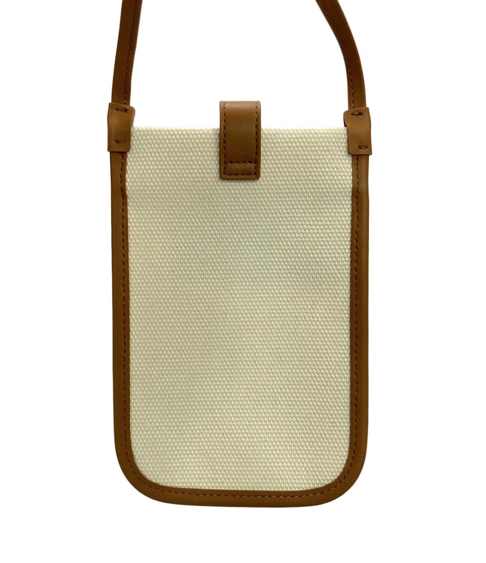 美品 LACOSTE ショルダーバッグ スマホポーチ ヘリテージキャンバス コットンキャンバス レディース ラコステ