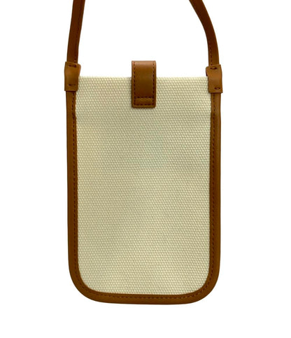 美品 LACOSTE ショルダーバッグ スマホポーチ ヘリテージキャンバス コットンキャンバス レディース ラコステ