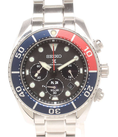 美品 SEIKO 腕時計 PADI プロスペックス PROSPEX ソーラー ブラック SBDL067 メンズ セイコー