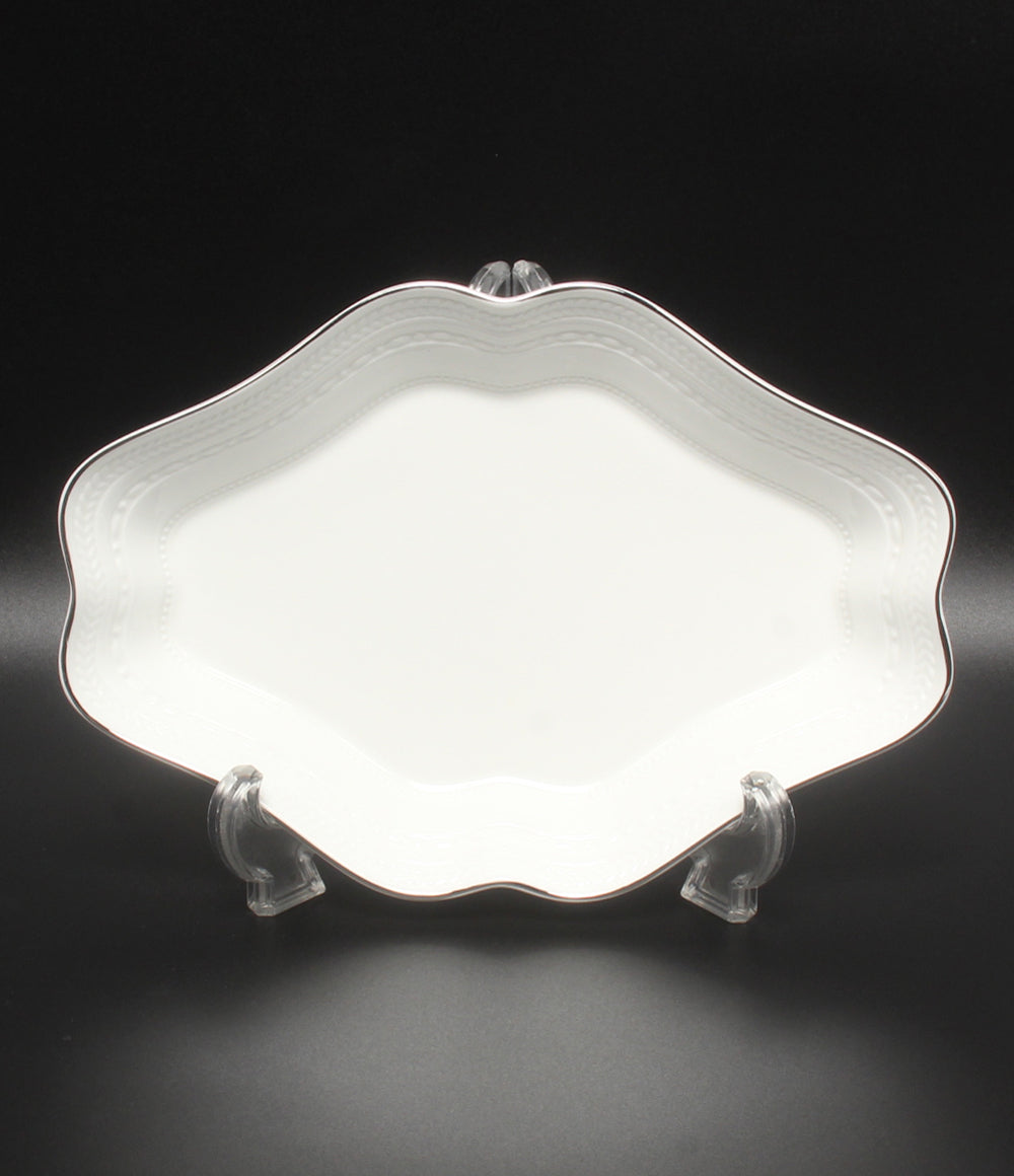 美品 WEDGWOOD ダイヤディッシュ 皿 22cm インタグリオ プラチナ ウエッジウッド