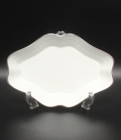 美品 WEDGWOOD ダイヤディッシュ 皿 22cm インタグリオ プラチナ ウエッジウッド