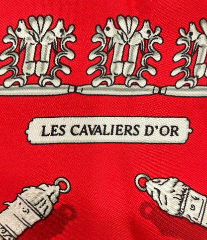 美品 エルメス スカーフ プチカレ シルク 100% 黄金の騎士たち レディース HERMES