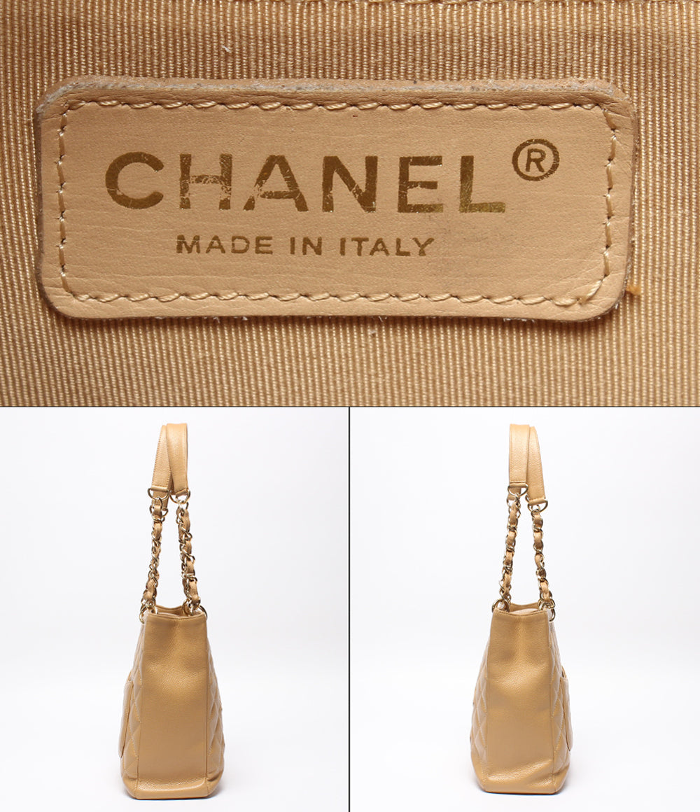 CHANEL チェートートバッグ PST 肩掛け マトラッセ キャビアスキン ゴールド金具 9番台 A50994 レディース シャネル
