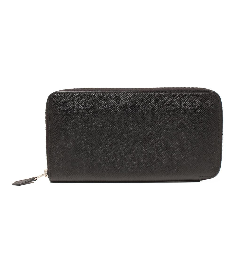 エルメス ラウンドファスナー長財布 Z刻印 シルバー金具 オールレザー アザップロング メンズ HERMES