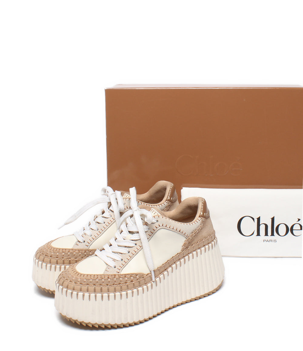 Chloe ローカットスニーカー ウェッジソール 厚底 Nama ウェッジスニーカー CHC24U02IBD70F レディース SIZE 37 (24.5cm) クロエ