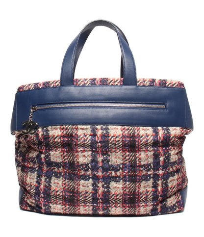 シャネル トートバッグ シルバー金具 ツイードプリント レディース CHANEL