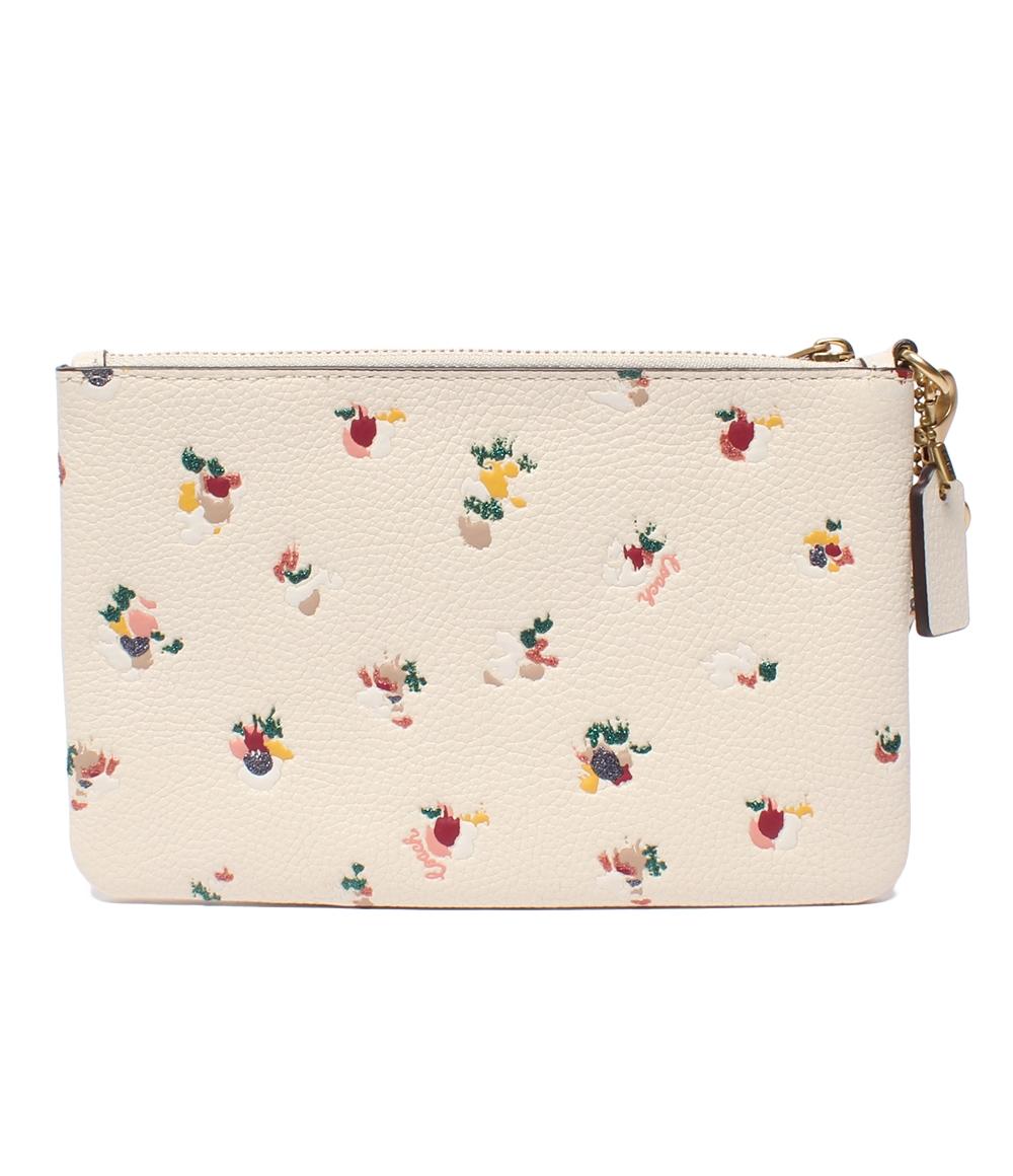 美品 COACH ポーチ スモール リストレット ウィズ フローラル プリント C5997 レディース コーチ