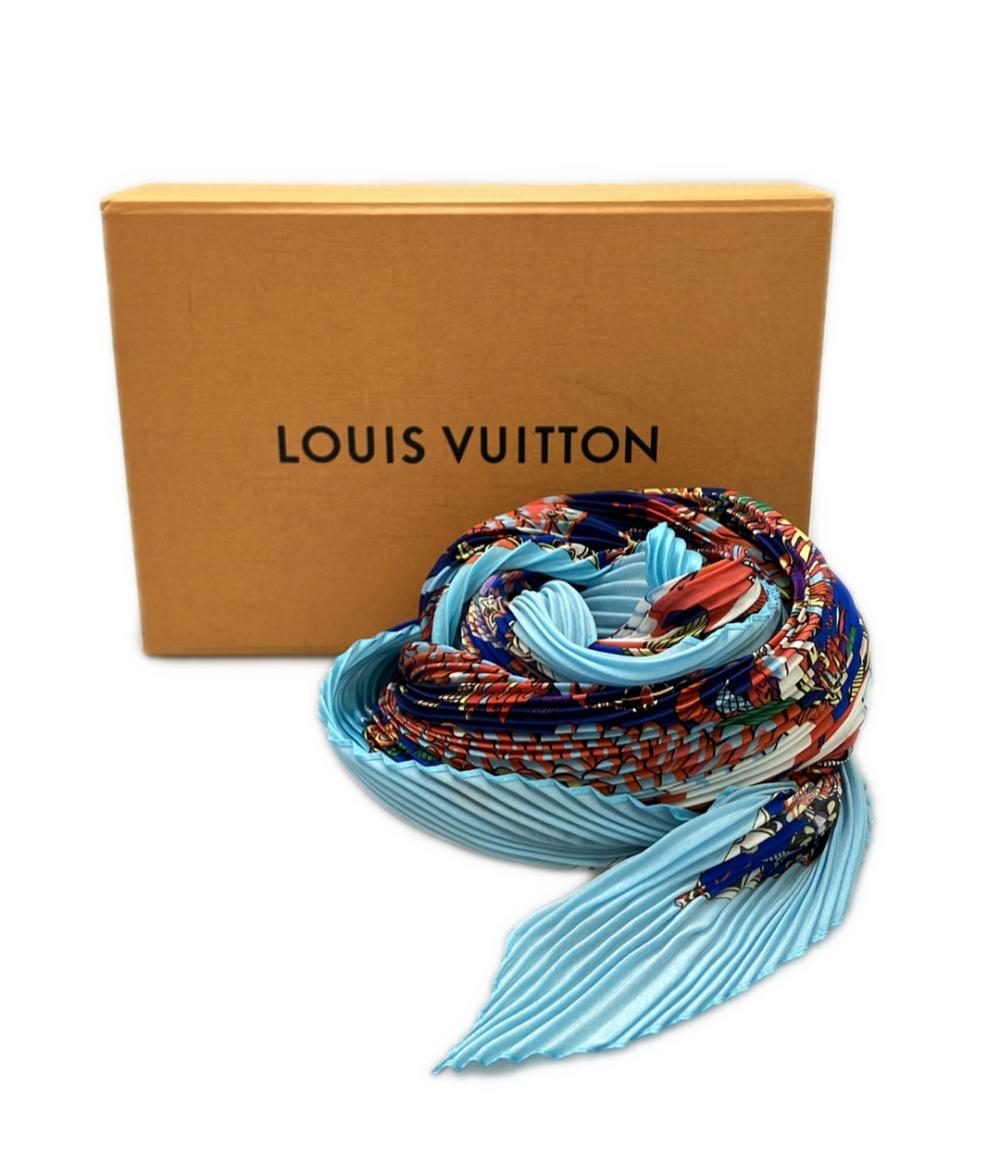 美品 LOUIS VUITTON スカーフ シルク100% プリーツ M71528 レディース ルイ・ヴィトン