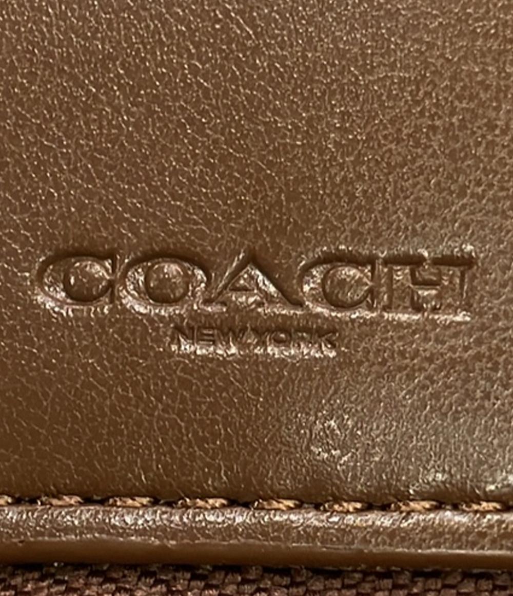 COACH ラウンドファスナー二つ折り財布 PVC キャンバス レザー F30308 レディース コーチ