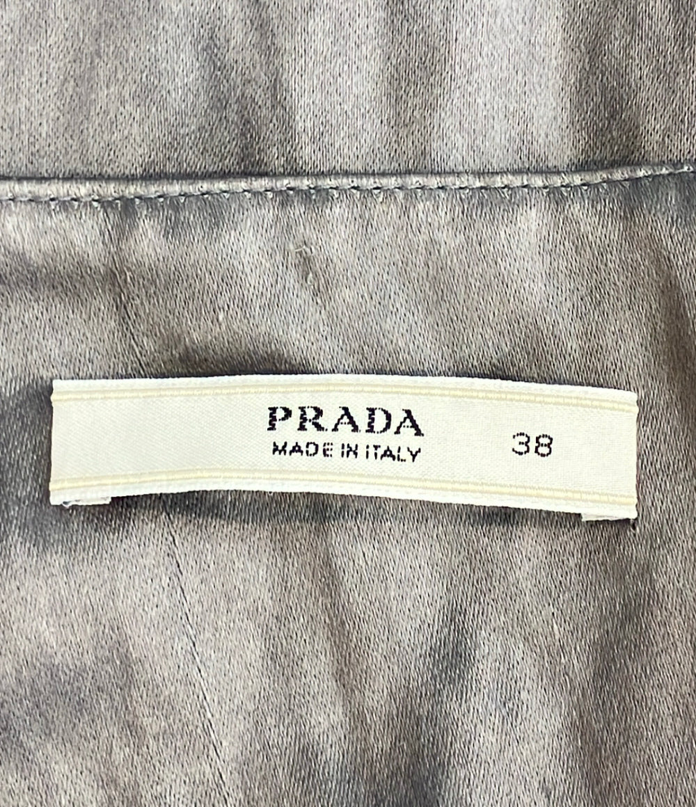 PRADA シルク混 アシンメトリー リボン ミニスカート P1726U レディース SIZE 38 (M) プラダ