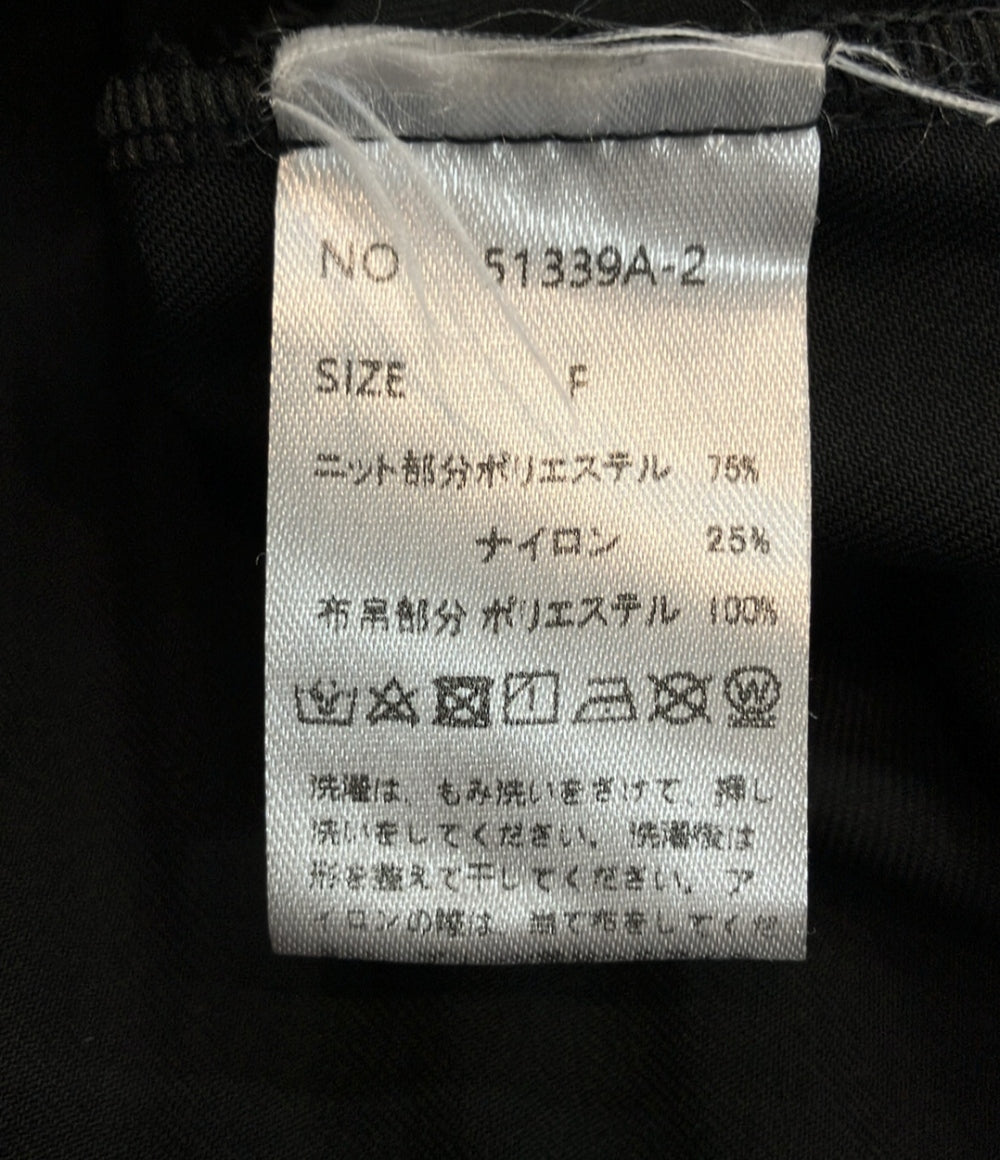 ドゥドゥ 長袖切替ニットワンピース 51339A-2 レディース SIZE F DOUDOU