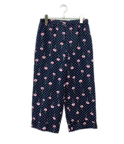 Miu Miu 花柄 ドット柄パンツ シルク100% 七分丈 レディース SIZE 38 (M) ミュウ ミュウ